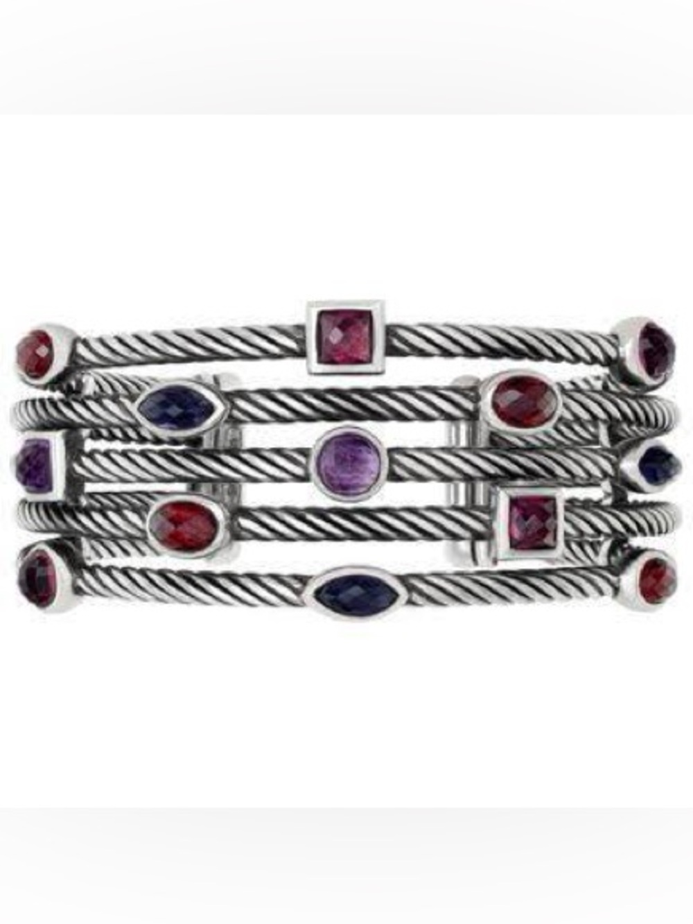 David Yurman Confetti Cuff Cable Bracelet Gemstones